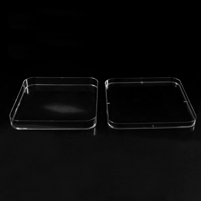 130x130mm Square PS Petri Dishes Vented